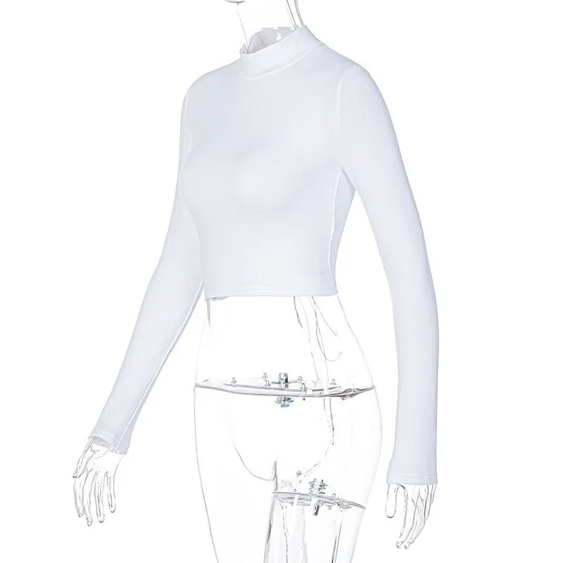 

CNYISHE 2020 Long Sleeve Cut Out Bandage Sexy Crop Top Winter Women T-shirts Tops Fashion Streetwear Tshirts Tees Female Blusas
