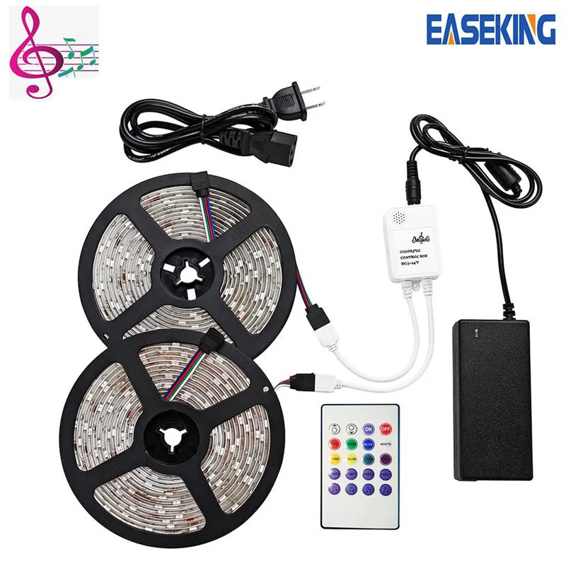 Цветная (RGB) Синхронизация музыки Светодиодные ленты светильник SMD 5050 5 м 10 Гибкие