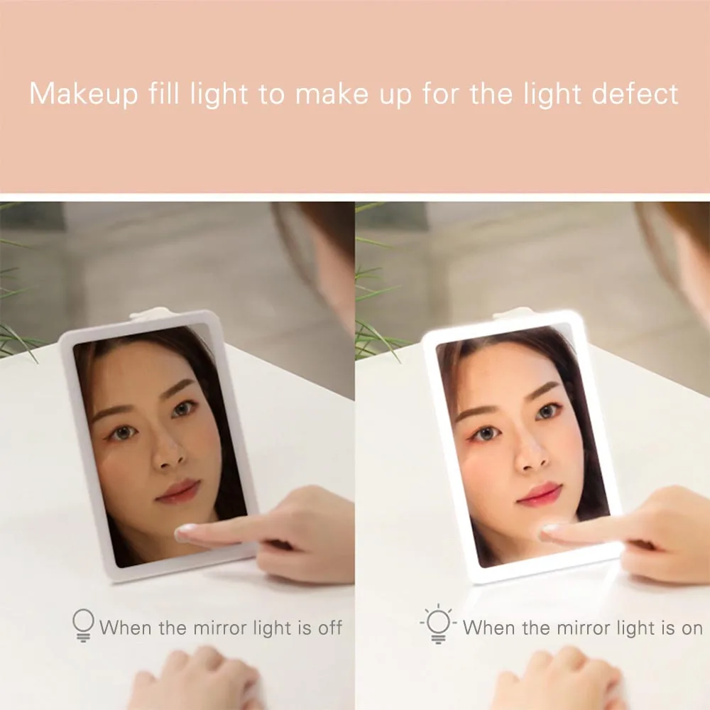 Зеркало для макияжа светодиодный сенсорный экран Настольный макияж портативный