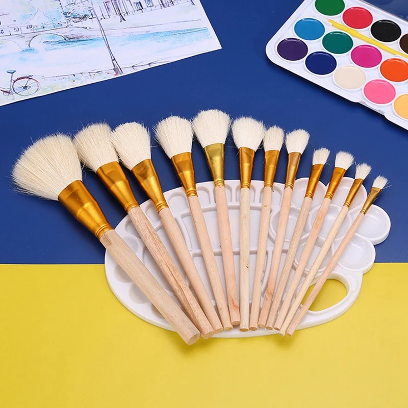 

12 Pcs Cleaning Wooden Brushes Shaper Artist Paint for DIY Craft Pottery Tool Clay Sculpture Ceramic Painting Tools