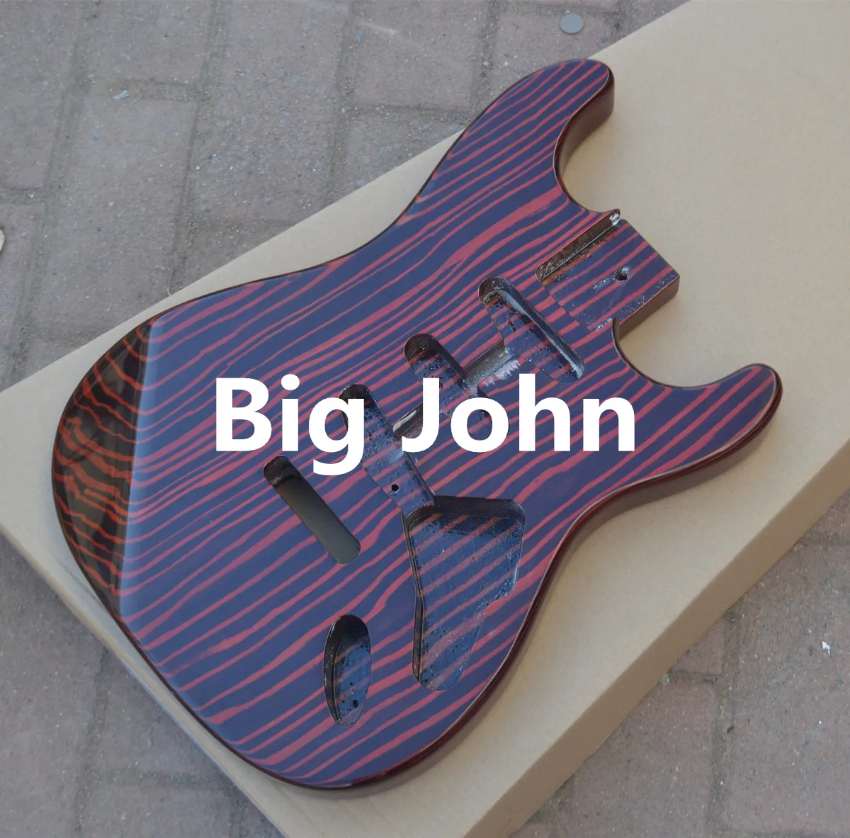 Новая электрическая гитара Big John single wave Зебра деревянный корпус|wood guitar body|electric
