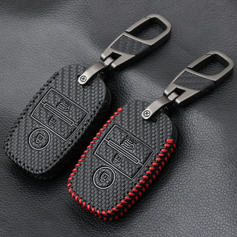 

Leather Remote Key Fob Case Cover Holder For Kia K2 K5 Soul Sorento Sportage EB