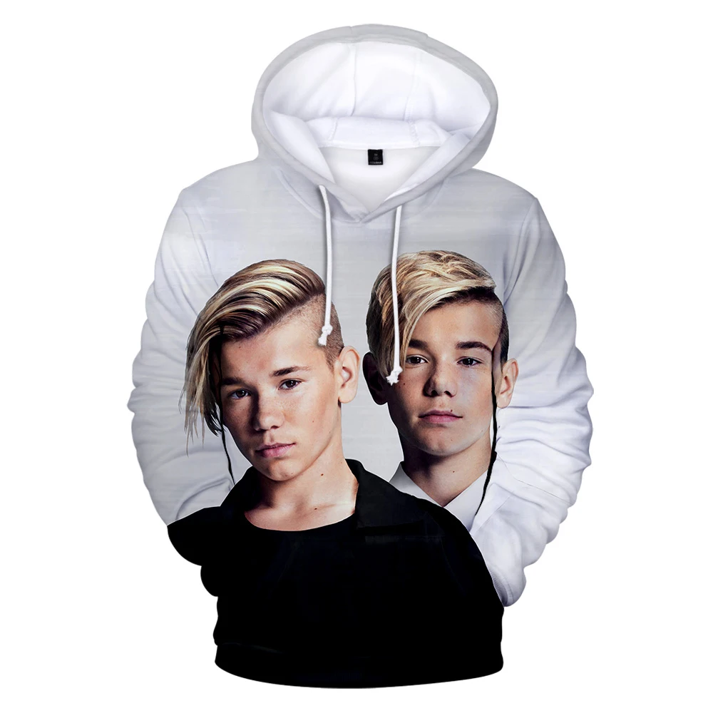 

European and American Style Quality 3D Hoodie Youth Twins Print Marcus & Martinus Men's Boys 3D Sweatshirt High Street Top