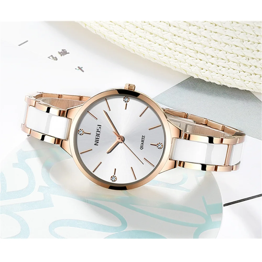 2019 новые женские золотые часы NIBOSI Relogio Feminin Бизнес Кварцевые лучший бренд