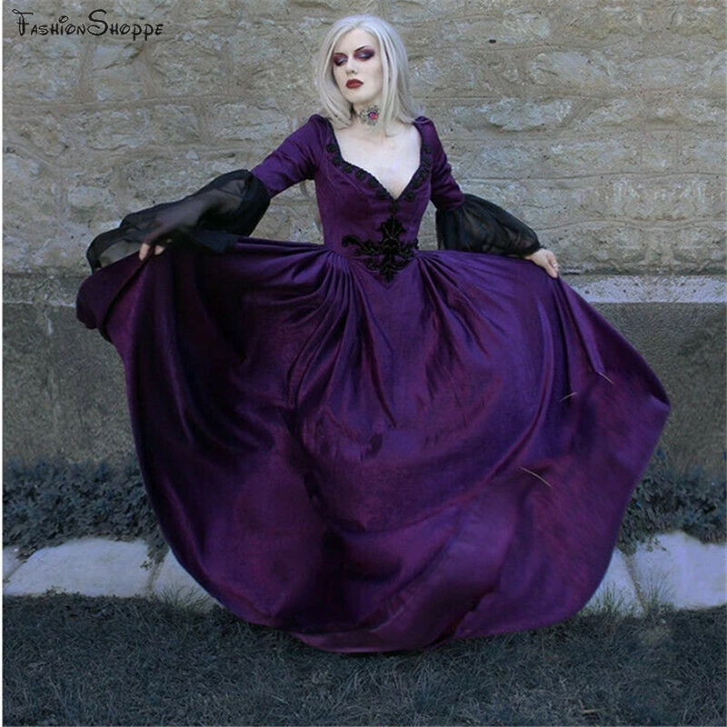 Готическое средневековое платье Косплей Карнавал Хэллоуин костюм для женщин