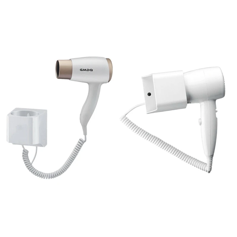 

GMDQ Hot & Cold Wind Blow Hair Dryer Electric Hanging Wall Mount Bathroom Hotel Negative Ion Blower with Bracket