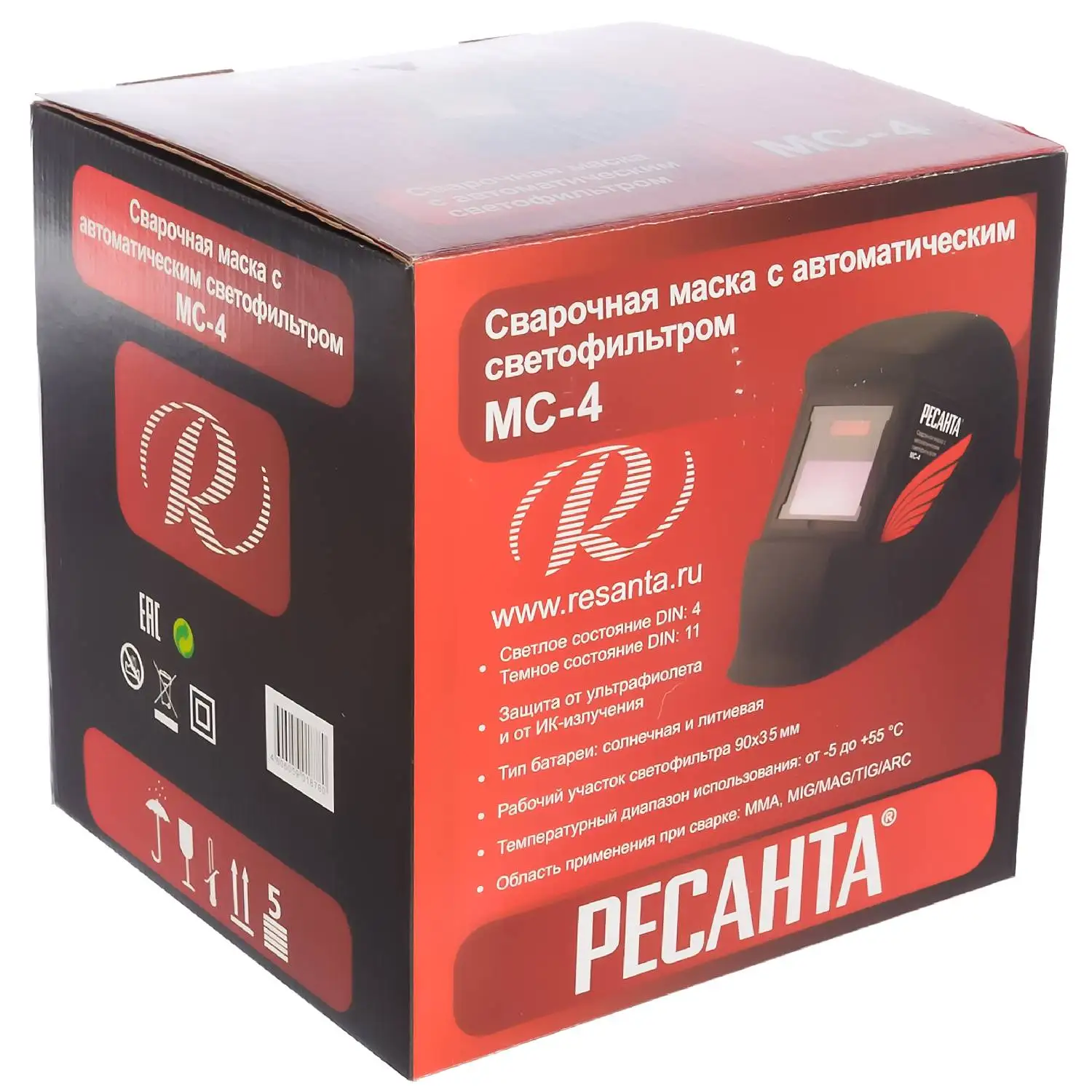 Маска сварщика Ресанта МС-4 (Степень затемнения 11 DIN автоматическое затемнение