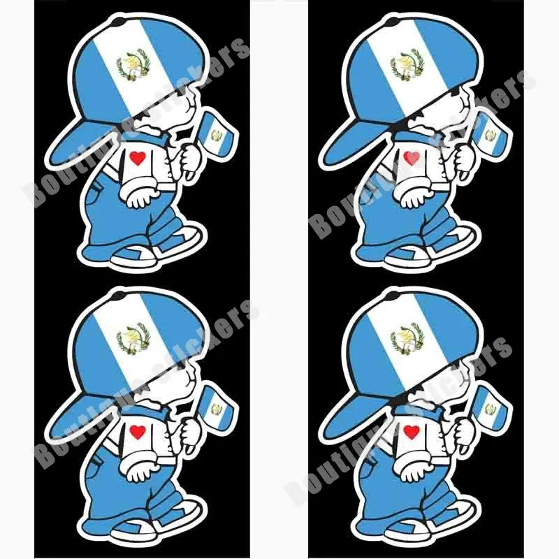 

4-piece Set of Guatemal Boy Decals Guatemal Flag Decals Car Window Vinyl Stickers MONITO Guatemala Exquisite Decals Waterproof