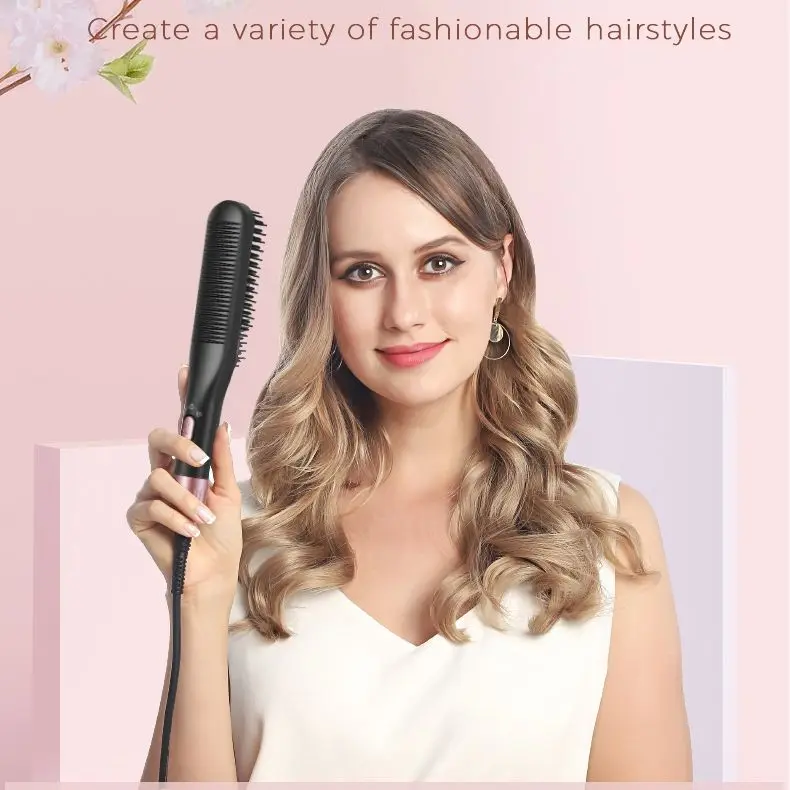 

Professional Hair Straightener Tourmaline Ceramic Hair Curler Brush Hair Comb Straighteners Curling Hair Iron Hair Styler Tool