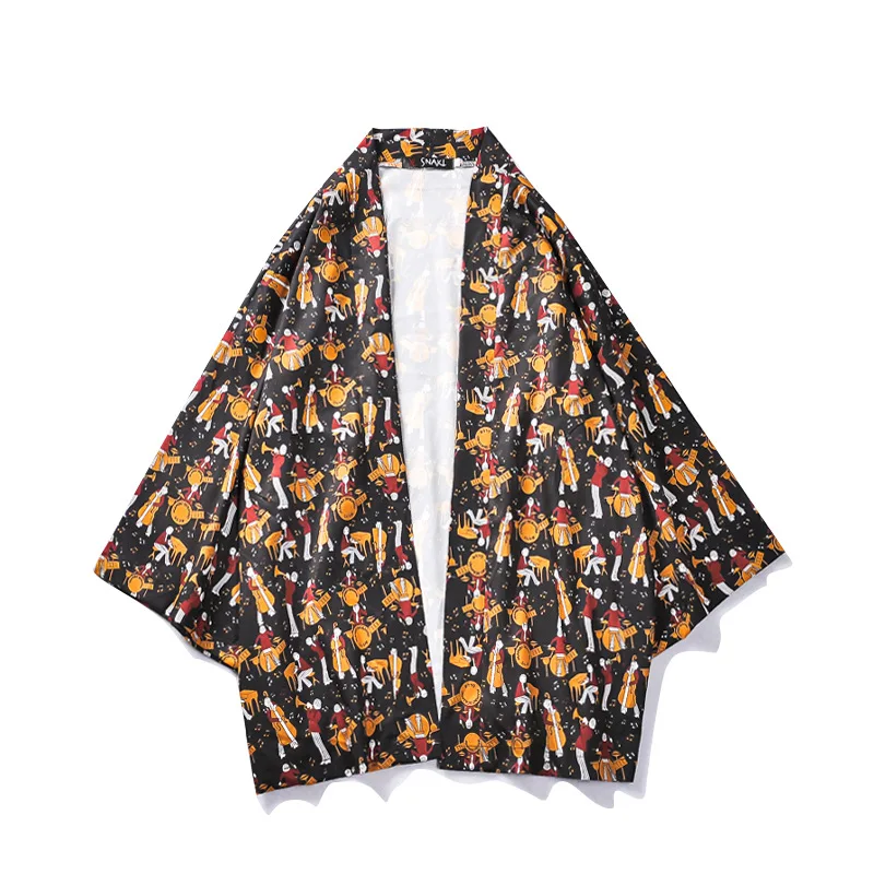 

Design Kimono Cardigan Men Women Japanese Obi Male Yukata Men's Haori Print Coat Traditional Harajuku Japan Clothing