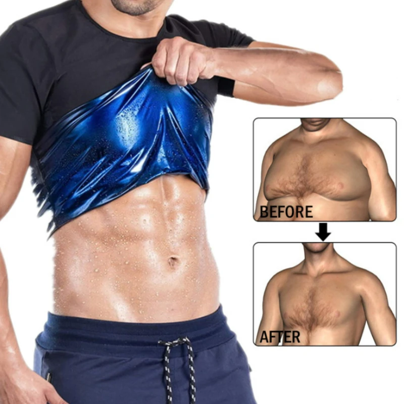 Men's Heat Trapping Shirt - Sweat Body Shaper Vest for Men, Mens Bodysuit Slimmer Saunasuits, Shapewear Compression Top