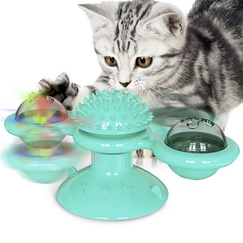 

windmill cat toy Turntable Teasing Interactive cat toys interactive with Catnip Cat Scratching Tickle Pet ball toys Cat Supplies