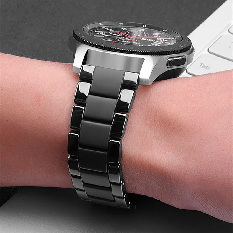 

Ceramic Stainless Steel Wristband Band for Samsung Galaxy Watch 3 45mm 41mm Gear S3 Strap For Galaxy Watch 46mm 42mm Active 2