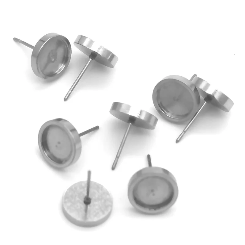 20 шт. основа для кабошона из нержавеющей стали|Серьги-гвоздики| |