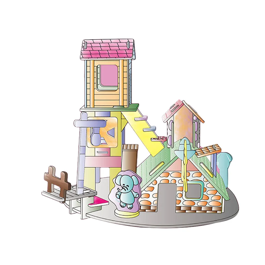 3D пазл для рисования сделай сам модель замка граффити ремесло развивающая игра