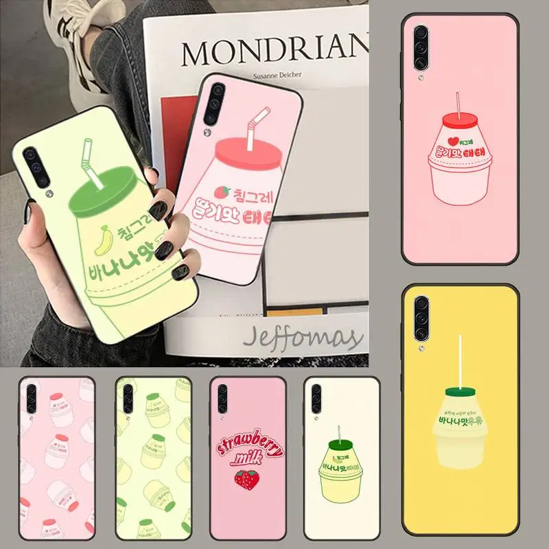 Милый блестящий чехол для телефона с клубничным бананом молочным напитком Samsung A20