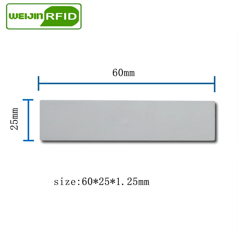 Ультратонкая металлическая бирка UHF RFID 60*25*1 25 мм 915 МГц 868 Impinj NXP ISO18000-6C EPC 5 шт.