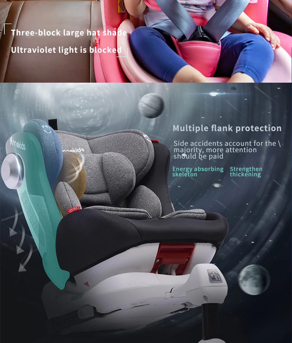 Innokids детское безопасное сиденье для детей 0-12 лет, автомобильное детское автомобильное кресло с поворотом на 360 градусов, сидящее детское автомобильное кресло