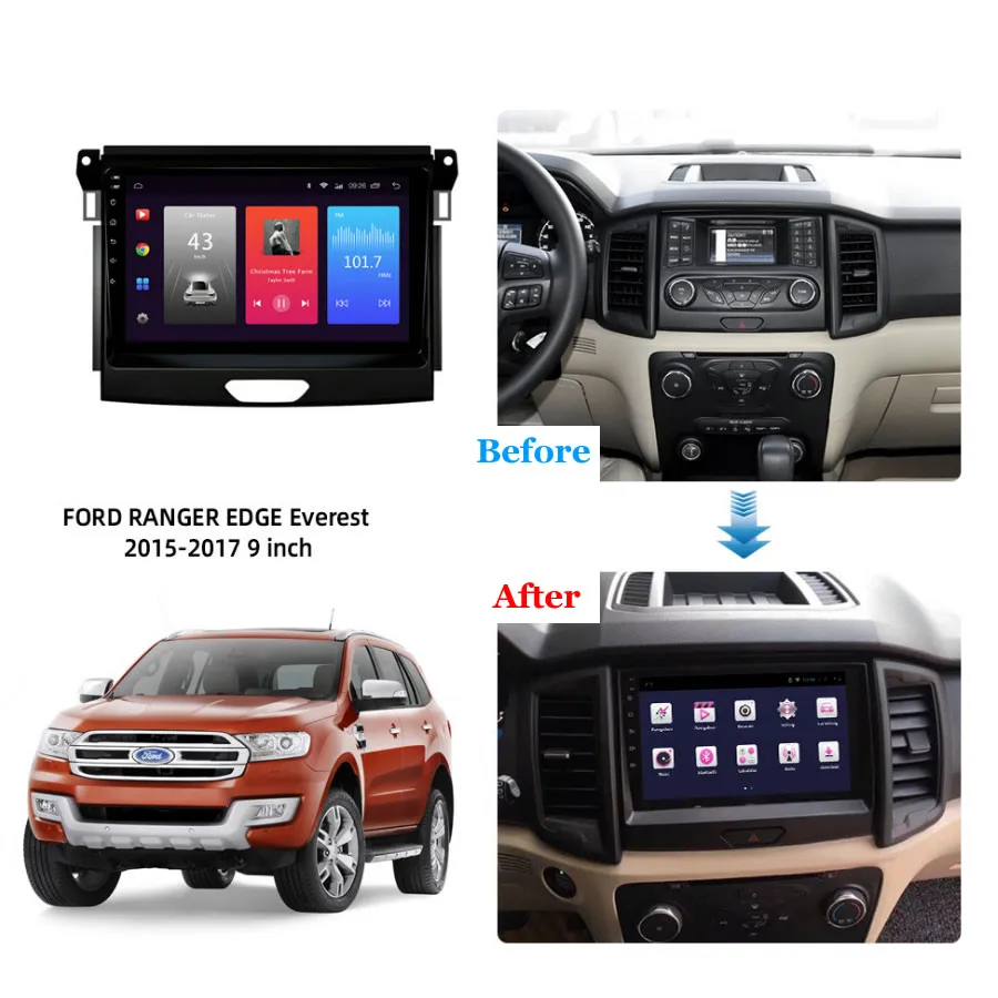 Автомагнитола 9 'ɽSP Android 10 мультимедийный проигрыватель для Ford Ranger 2011-2015 F250