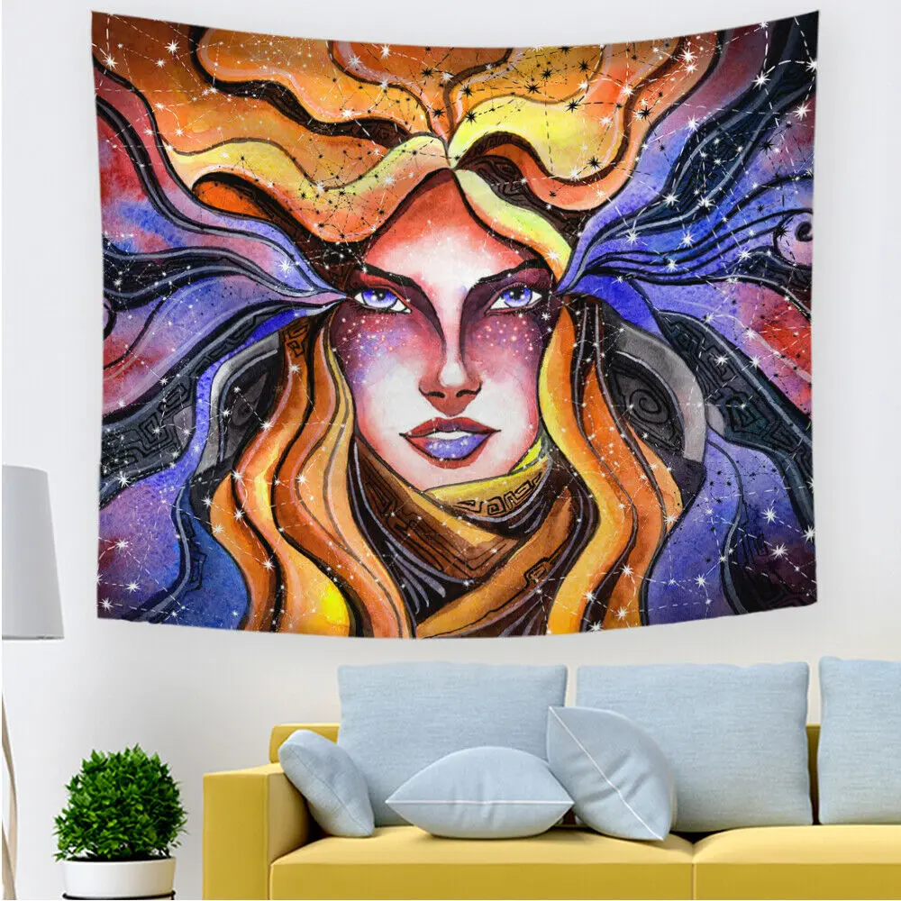 

3D Blue Woman Tapestry Hanging Cloth Hang Wallpaper