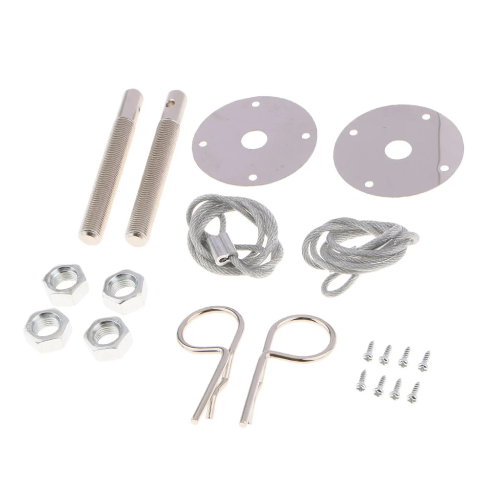 Aluminum Car Engine Hood Locks Pin Style Latch Bonnet Lock Set | Hoods