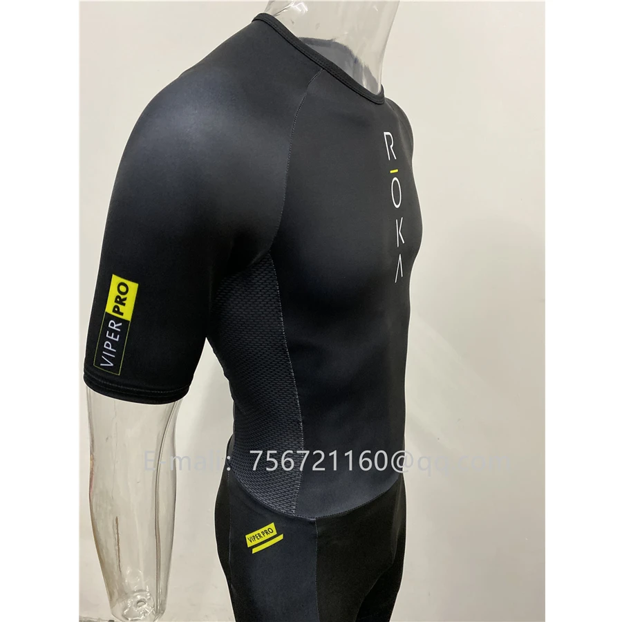 ROKA summer mens cycling skinsuit trisuit triathlon cycling jersey ciclismo swimming running MTB bike clothing non-slip webbing