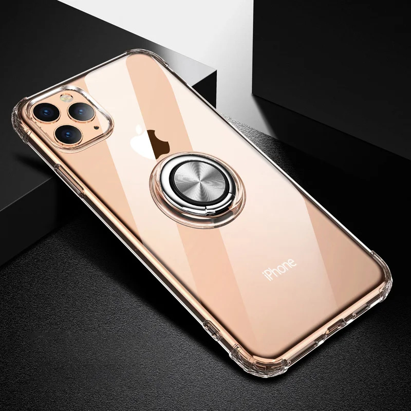 B2-White XSDTS Прозрачный 3D противоударный чехол для iPhone 11 Pro XS Max X XR 8 7 6 6S Plus держатель с магнитным креплением автомобильная подставка для стенда чехол Капа - Цвет: B2-White