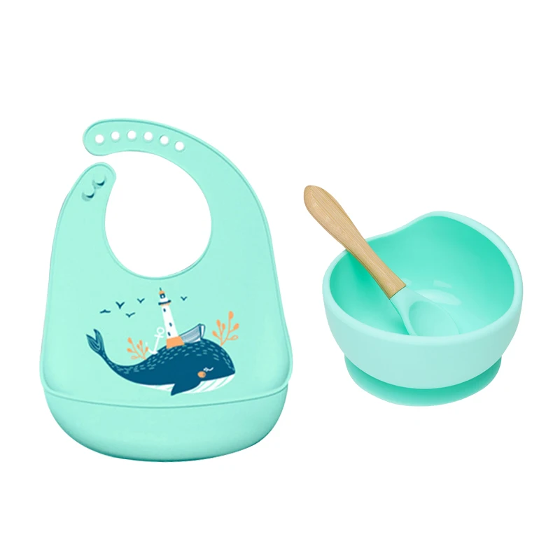 Нагрудник детский силиконовый с ложкой непромокаемый 1 комплект | Детская одежда