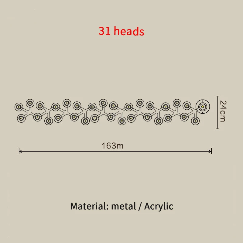 31heads Потолочные светильники Светодиодный купол свет Слива лампа-цветение металл, Акрил светодиодный светильник для гостиной столовой комнатной украшения lig - Цвет корпуса: 31heads