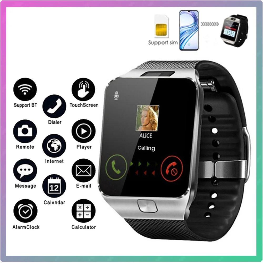 

DZ09 Smart Watch Support SIM for Android iPhone Xiaomi Smartwatch Phone Fitness Tracker Wristwatches PK A1 P6 P8