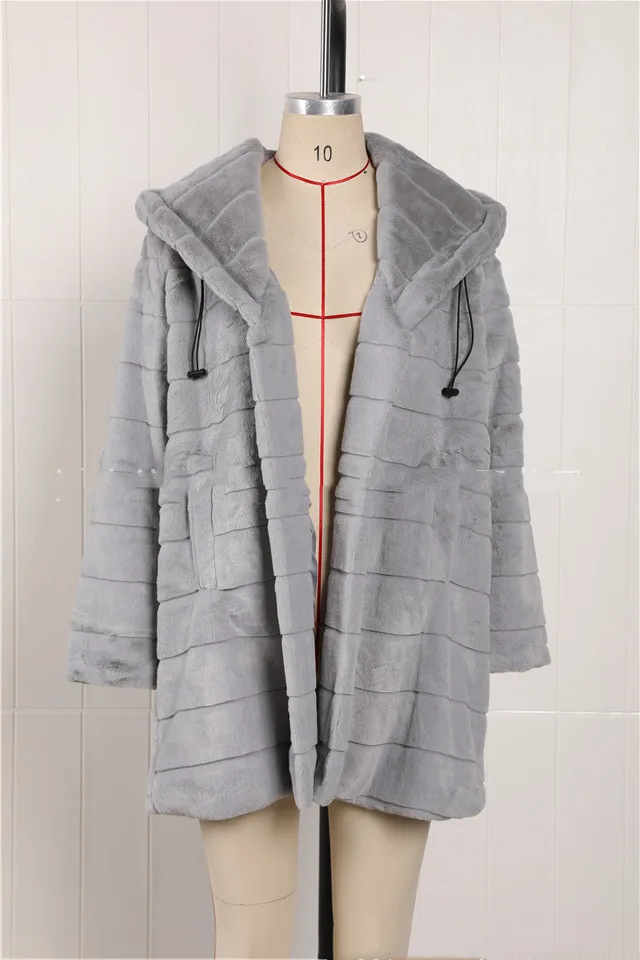 Winter Jacket High-end Imitation fur Coat Women Plush Fur Warm Jacket Female Imitation Mink Thick Long Hooded plus size 5XL Coat