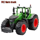 Радиоуправляемый трактор, сельскохозяйственный трактор 2,4G, прицеп с дистанционным управлением, самосвалграбли 1:16, имитация высокой мощности 38,5 см, конструктор, детская игрушка