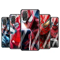 spiderman marvel for samsung galaxy s20 fe ultra note 20 s10 lite s9 s8 plus luxury tempered glass phone case cover