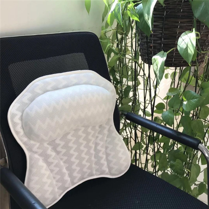 

Breathable 3D Mesh Spa Bath Pillow with Suction Cups Neck and Back Support Spa Pillow for Home Hot Tub Bathroom Accersories