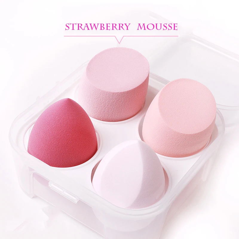 

4Pcs Makeup Blender Cosmetic Sponge Powder Puff Makeup Sponge with Storage Box Foundation Beauty Tool Women Make Up Accessories