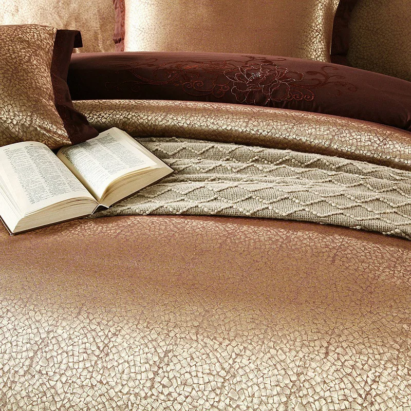 Сатиновый жаккардовый Комплект постельного белья из 4 предметов хлопковый