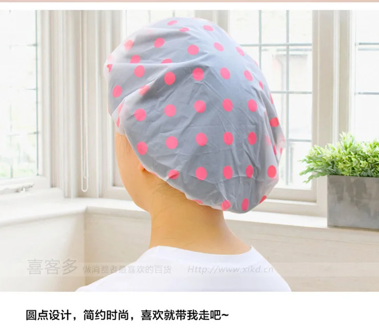 1 шт. Женская водонепроницаемая шапочка для душа в горошек|Шапочки душа| |