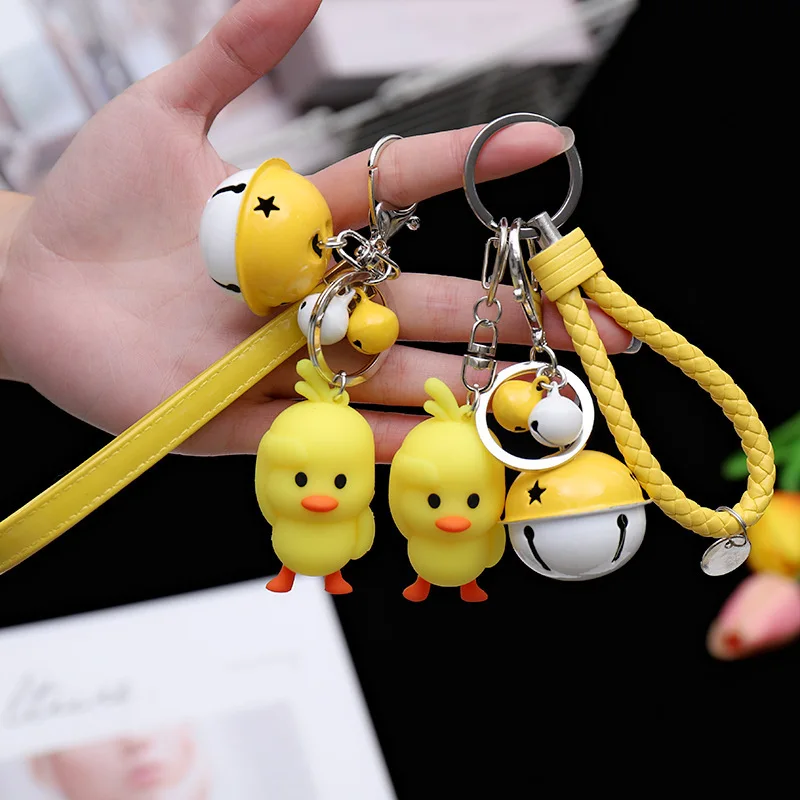 Брелок брелок с маленьким колокольчиком милый желтой уткой из аниме|Брелоки| |
