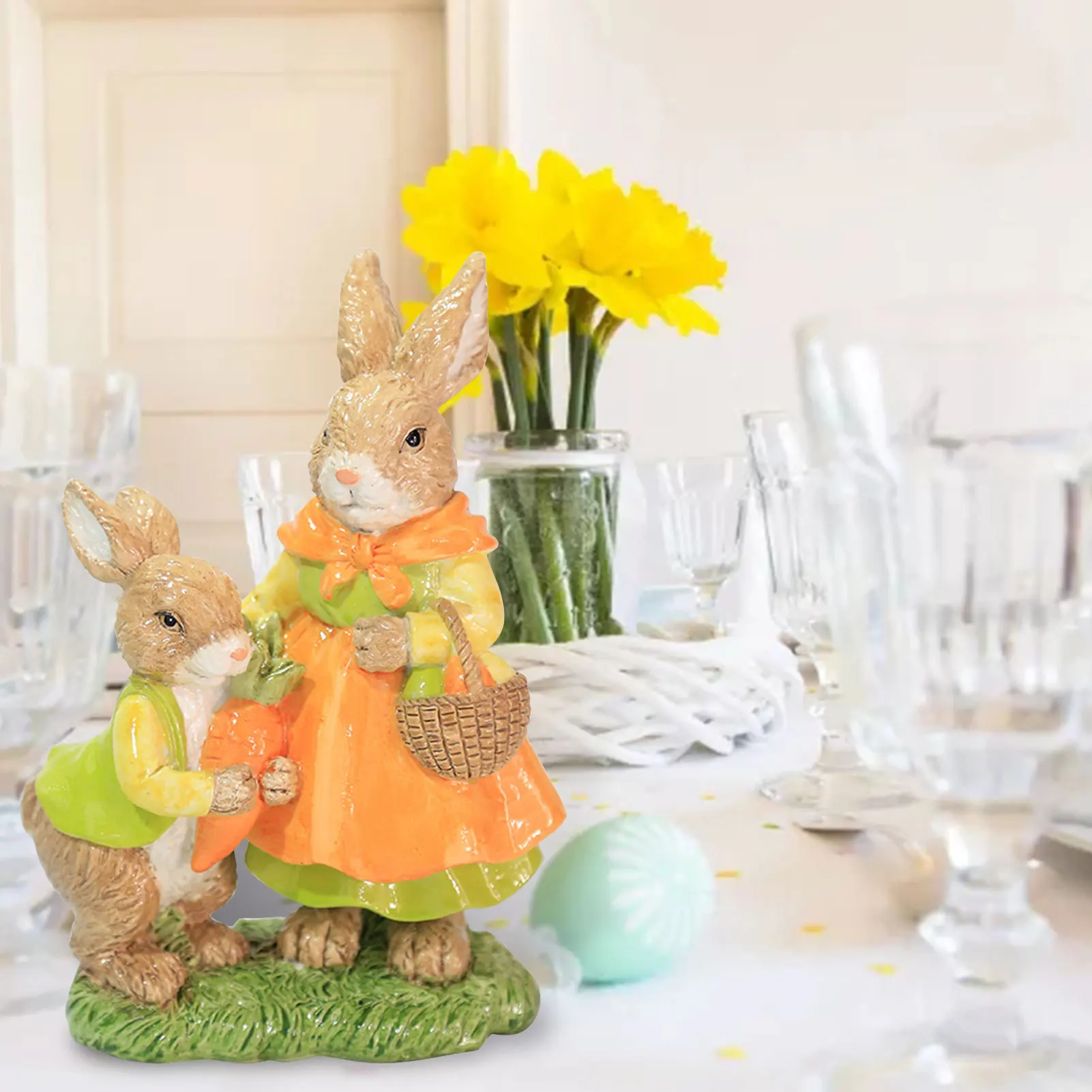 

Easter Bunny Decoration Desktop Resin Rabbit Ornament