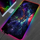 Коврик для мыши с RGB-подсветкой для Галактики, ночного искусства, сделай сам, игровые аксессуары, коврик для мыши с аниме клавиатурой, XXL, ПК, геймерский коврик для мыши, серый Настольный коврик для компьютера