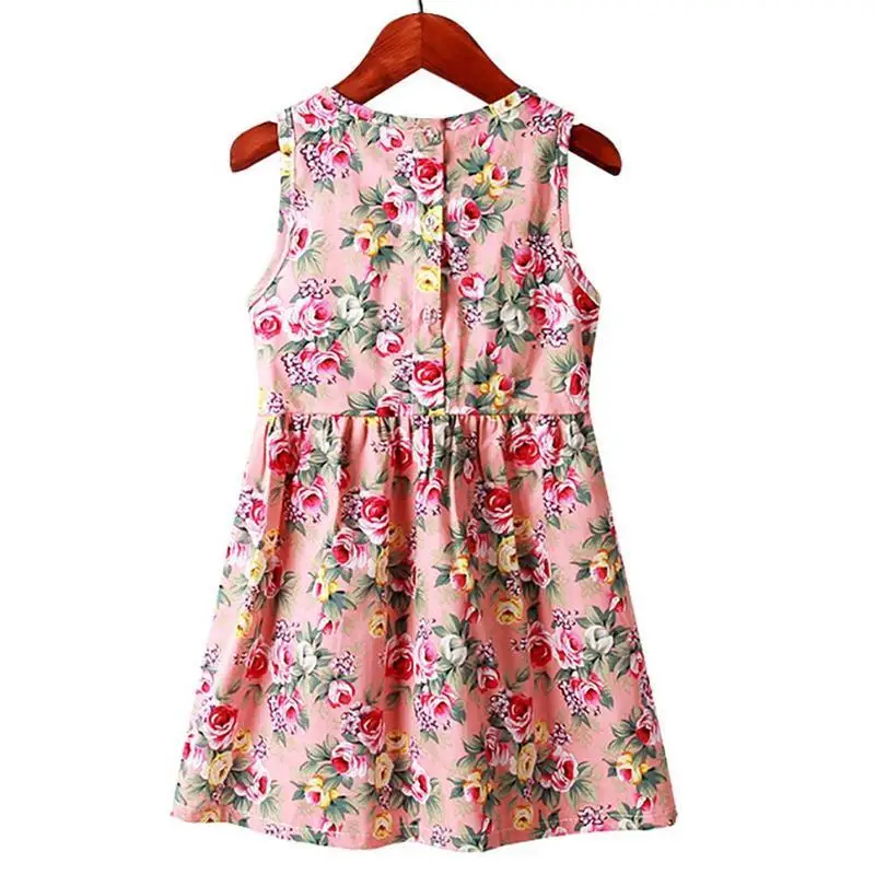 Цветочное платье для маленьких девочек Для детей на лето без рукавов отдыха