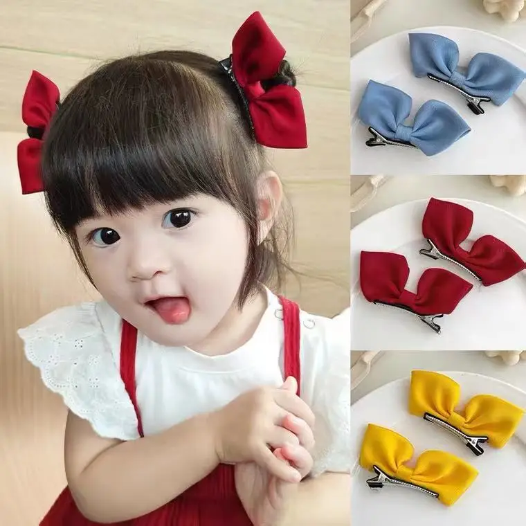 

2PCS/Pair bow hairpin headdress cute sweet little girl girl net red baby hairpin children's party headdress hair accessories