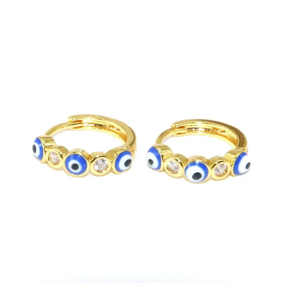 

Rhinestone Evil Eye Earrings For Women 14K Gold Vintage Simple Trendy Round Eye Hoop Earrings Ear Stud Jewelry
