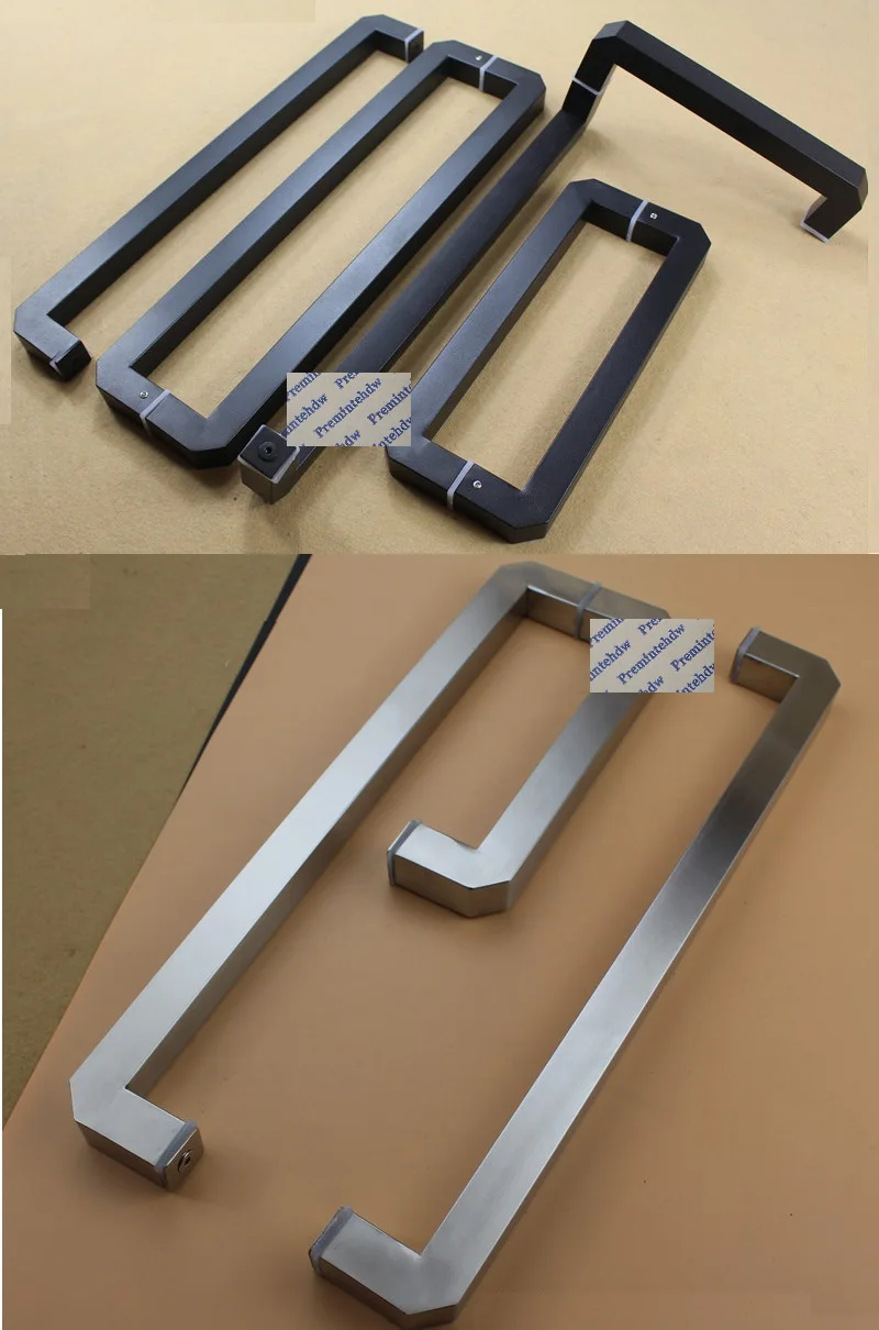 Матовая сталь матовый черный 304 нержавеющая квадратная трубка стеклянная дверь