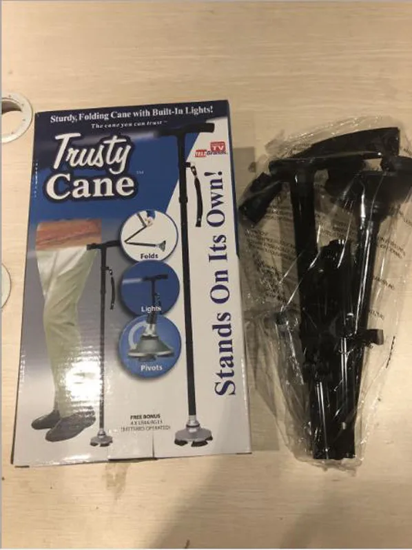 Регулируемый по высоте алюминий сплав трубки прочный складной трость со