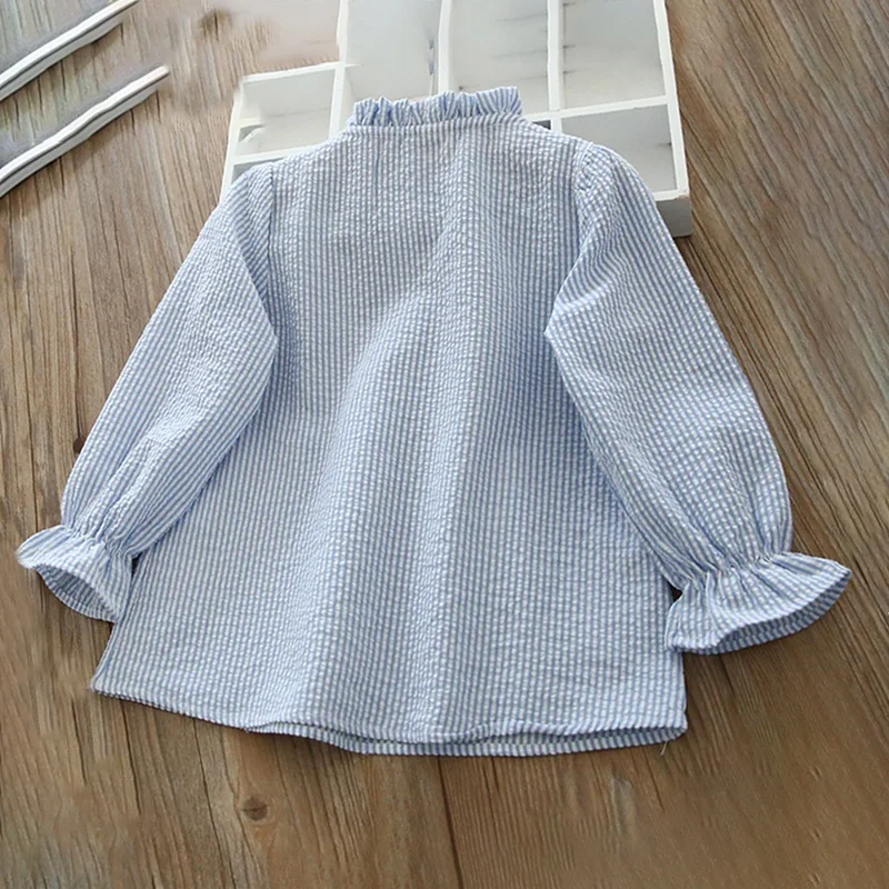 Детская блузка с цветочной вышивкой длинным рукавом для девочек ясельного