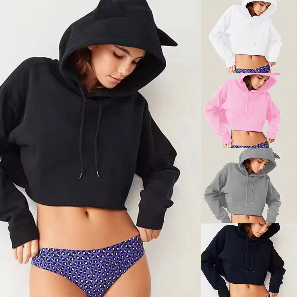 Cysincos Лидер продаж печатанные кошкой женские толстовки с капюшоном сезон осень