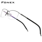 FONEX Мужские полуквадратные титановые оправы для очков от близорукости