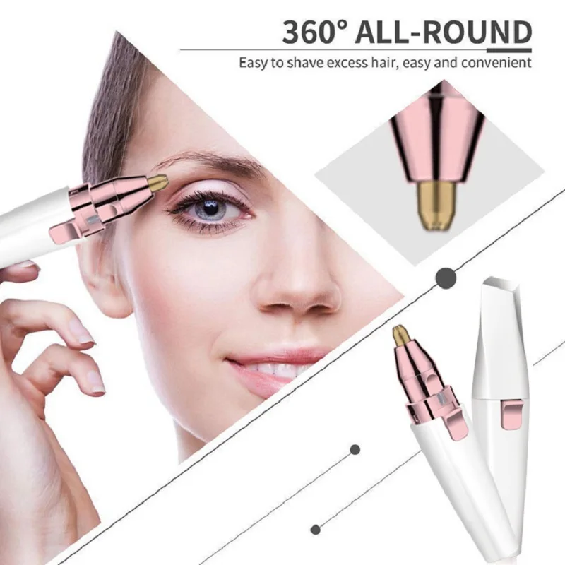 

2 In 1 Epilator Laser Electric Eyebrow Trimmer USB Rechargeable Hair Remover Women Shaver LED Light Lady Epilator Razor Epilator