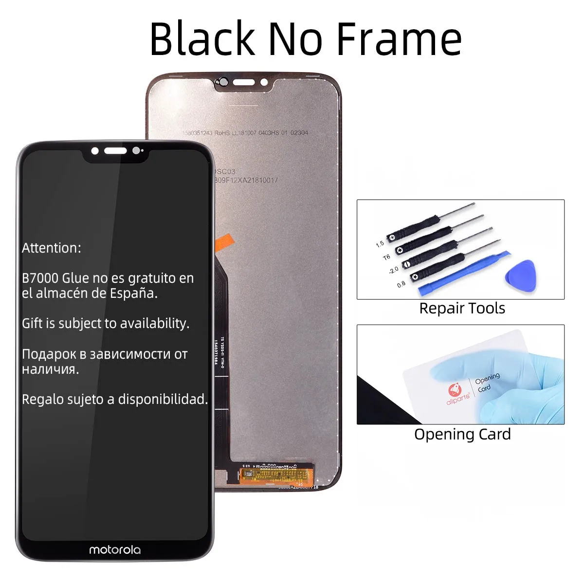 Дисплей для Motorola Moto G7 power lcd сенсорный экран Digiziter сборка для Moto G7 power дисплей XT1955 Замена - Цвет: Black No Frame